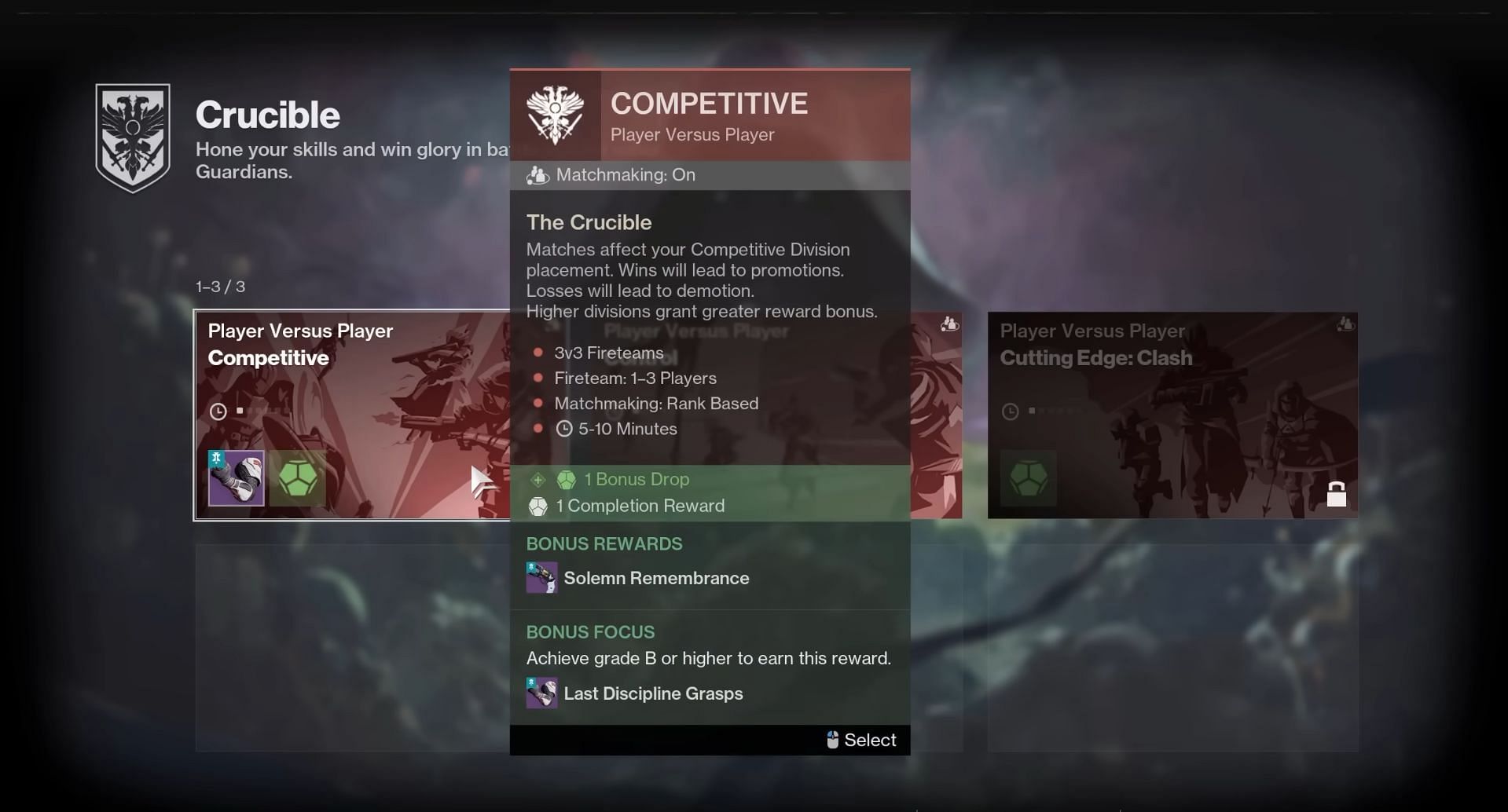 Play the Crucible to obtain the Armor Set (Image via Bungie)
